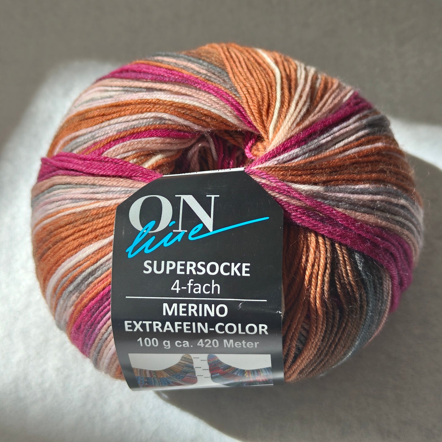 Supersocke Merino extrafein color, 4fädig