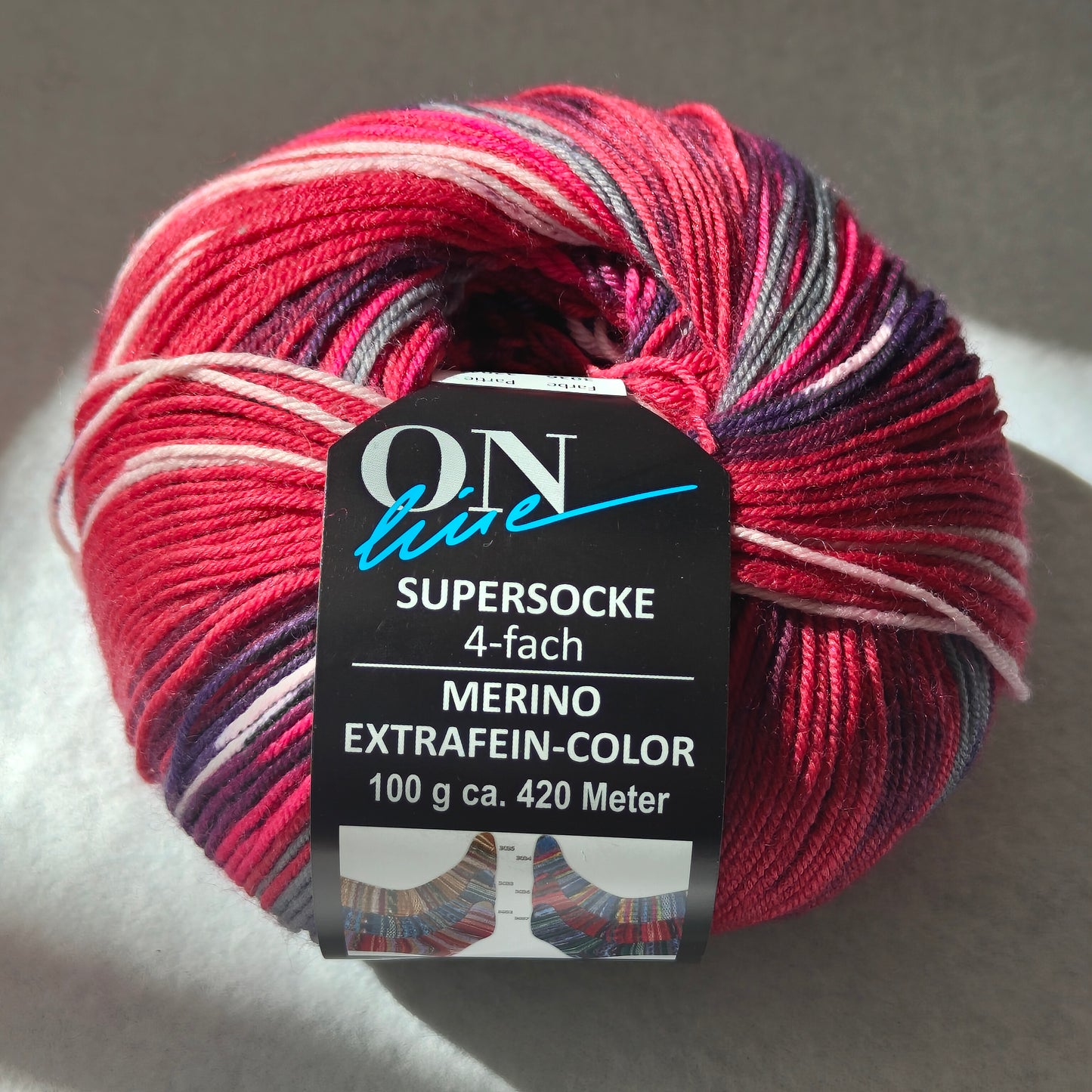 Supersocke Merino extrafein color, 4fädig