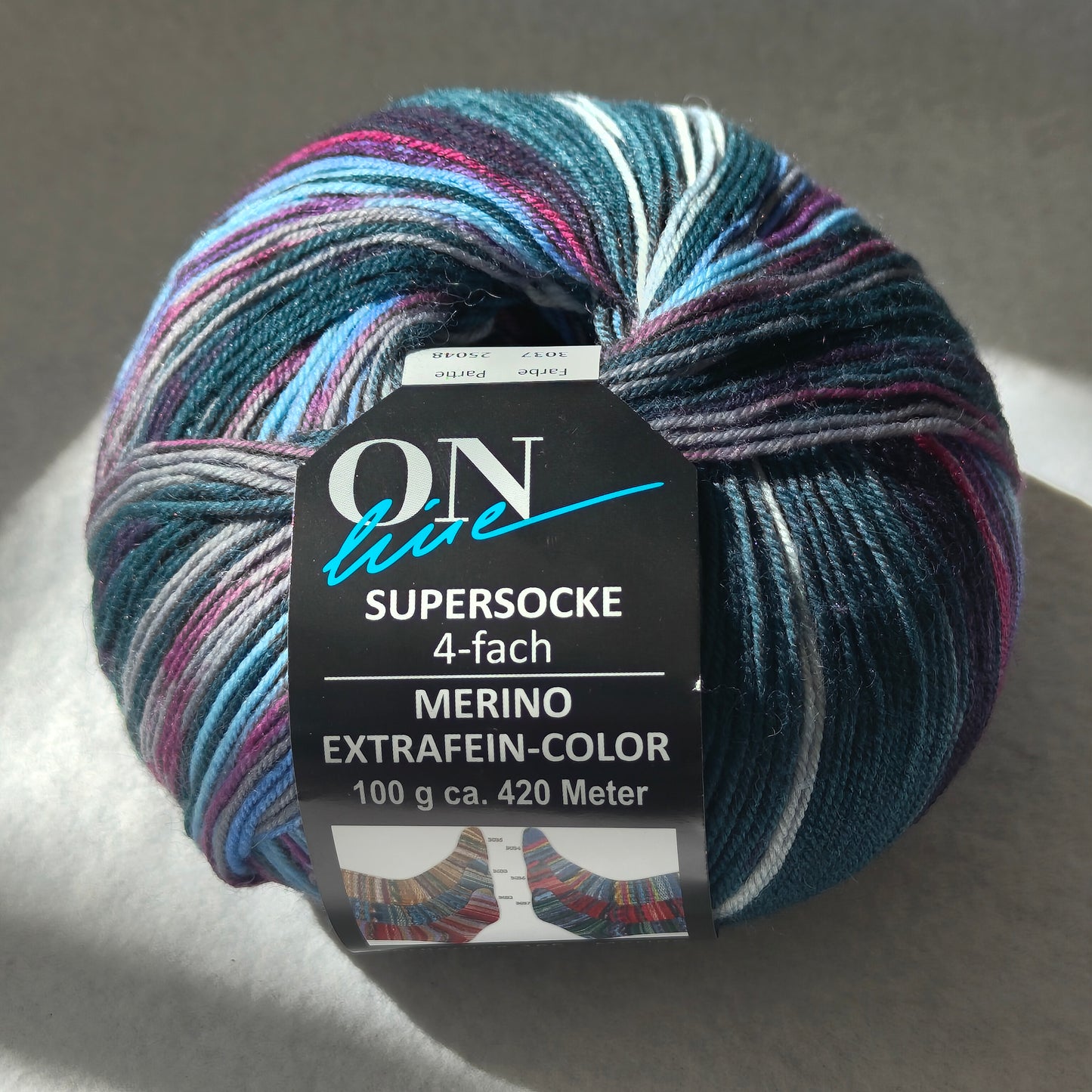 Supersocke Merino extrafein color, 4fädig